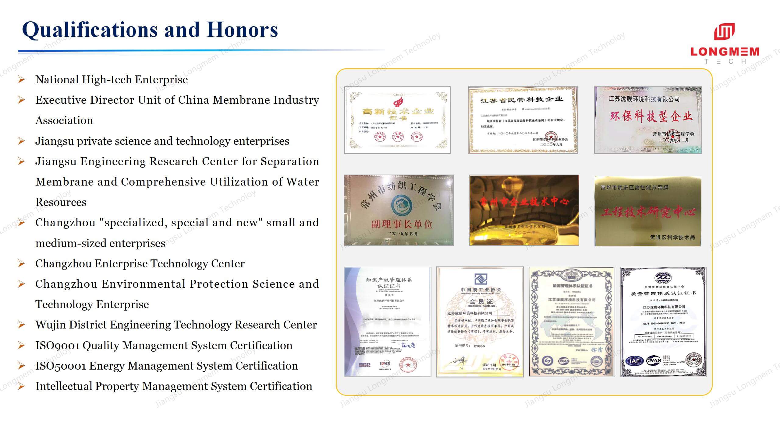 Qualifications and Honors of LM4040-BW,Brackish Water Reverse Osmosis Membrane Element_02